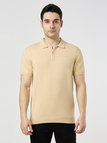 Pepe Jeans Mens Off White Solid Short Sleeves Sweater