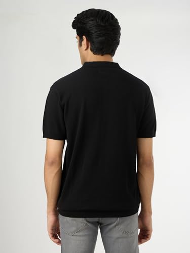 Pepe Jeans Mens Black Solid Short Sleeves Sweater
