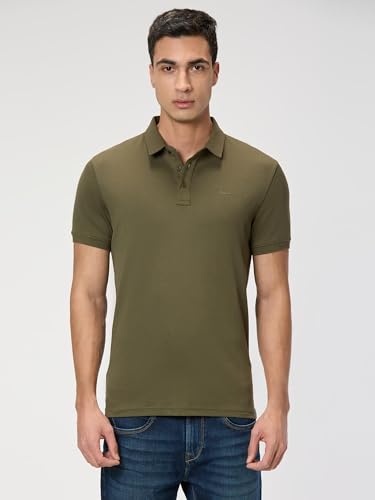 Pepe Jeans Men Green Solid Short Sleeves Tshirt