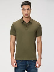 Pepe Jeans Men Green Solid Short Sleeves Tshirt