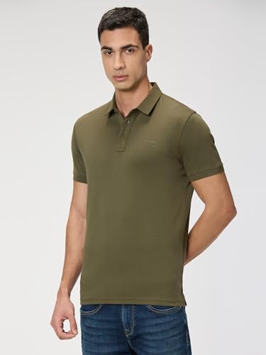 Pepe Jeans Men Green Solid Short Sleeves Tshirt