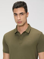 Pepe Jeans Men Green Solid Short Sleeves Tshirt