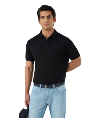 Pepe Jeans Black Printed Short Sleeves Mens Polo T-Shirt