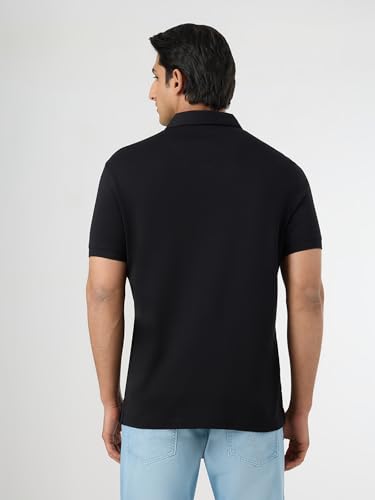 Pepe Jeans Black Printed Short Sleeves Mens Polo T-Shirt