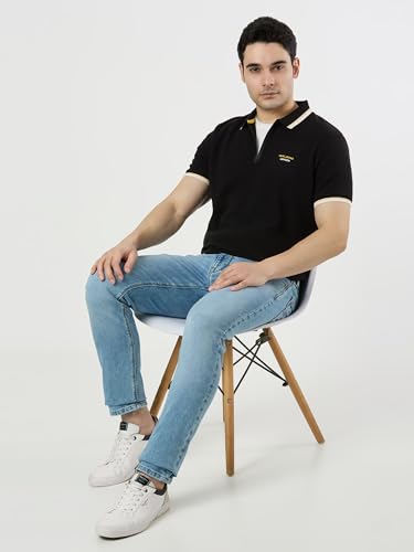 Pepe Jeans Men Black Solid Short Sleeves Tshirts