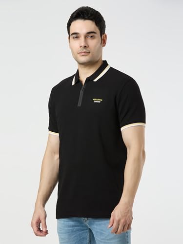 Pepe Jeans Men Black Solid Short Sleeves Tshirts