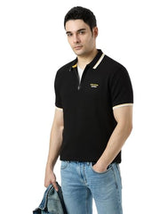Pepe Jeans Men Black Solid Short Sleeves Tshirts