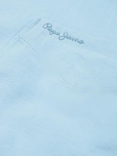 Pepe Jeans Blue Solid Mens Short Sleeves Shirt