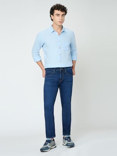Pepe Jeans Blue Solid Mens Long Sleeves Shirt