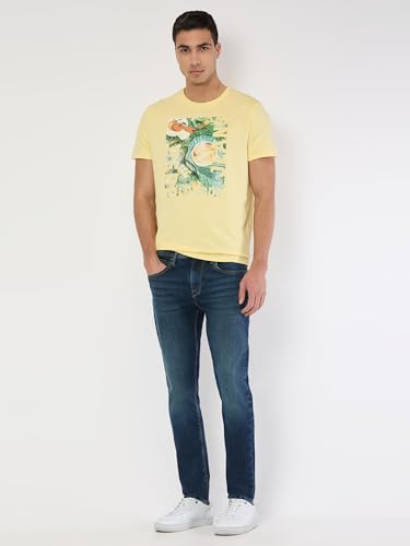 Pepe Jeans Men Yellow Printed Short Sleeves Tshirt