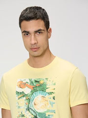 Pepe Jeans Men Yellow Printed Short Sleeves Tshirt