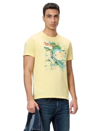 Pepe Jeans Men Yellow Printed Short Sleeves Tshirt