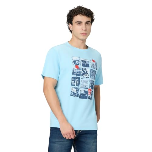 Pepe Jeans Blue Graphic Print Men Short Sleeve T-Shirt
