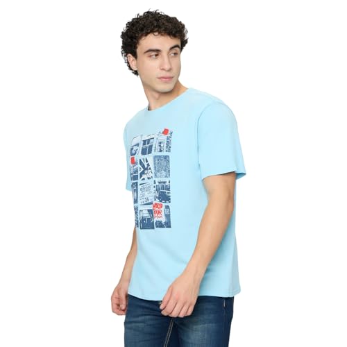 Pepe Jeans Blue Graphic Print Men Short Sleeve T-Shirt