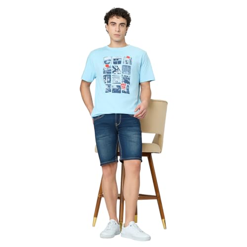Pepe Jeans Blue Graphic Print Men Short Sleeve T-Shirt
