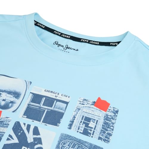 Pepe Jeans Blue Graphic Print Men Short Sleeve T-Shirt