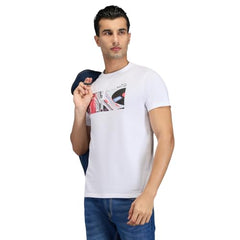 Pepe Jeans White Graphic Print Men Short Sleeve T-Shirt