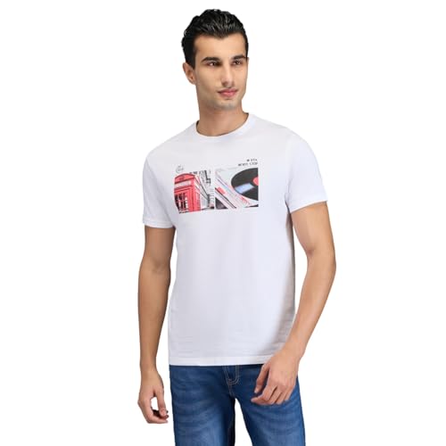 Pepe Jeans White Graphic Print Men Short Sleeve T-Shirt