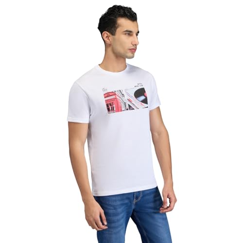 Pepe Jeans White Graphic Print Men Short Sleeve T-Shirt