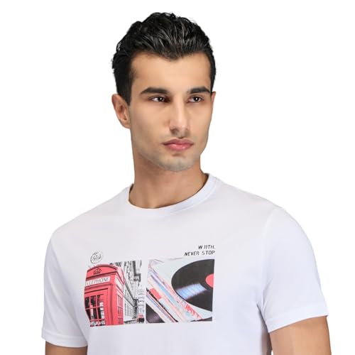 Pepe Jeans White Graphic Print Men Short Sleeve T-Shirt