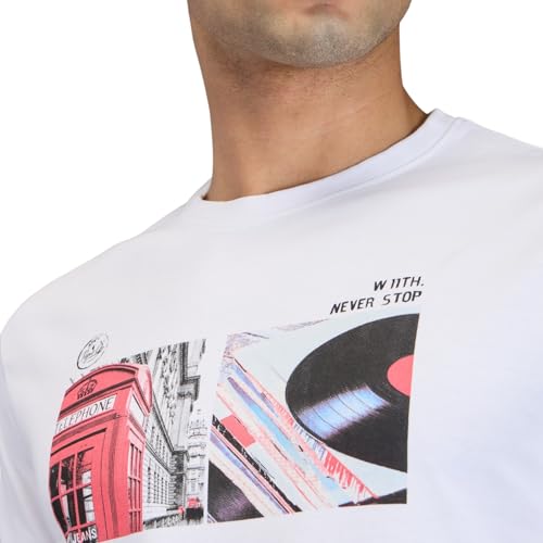 Pepe Jeans White Graphic Print Men Short Sleeve T-Shirt