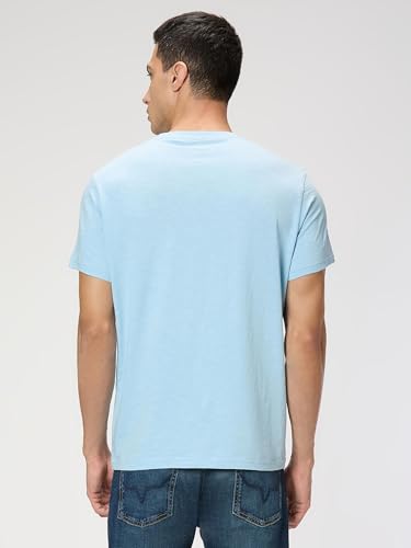 Pepe Jeans Men Blue Printed Short Sleeves Tshirt