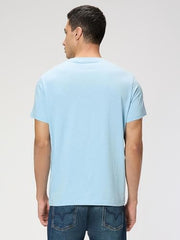Pepe Jeans Men Blue Printed Short Sleeves Tshirt