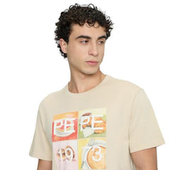 Pepe Jeans Beige Graphic Print Men Short Sleeve T-Shirt
