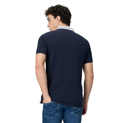 Pepe Jeans Blue Printed Men Short Sleeve Polo T-Shirt