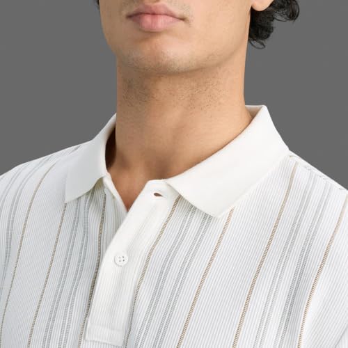 Pepe Jeans Men White Striped Polo T-Shirt