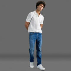 Pepe Jeans Men White Striped Polo T-Shirt