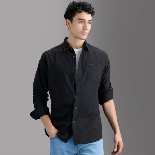 Pepe Jeans Men Black Solid Long Sleeves Shirt