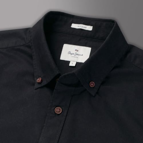 Pepe Jeans Men Black Solid Long Sleeves Shirt