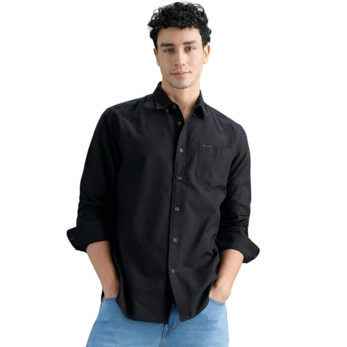 Pepe Jeans Men Black Solid Long Sleeves Shirt