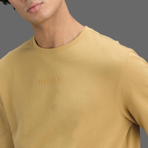 Pepe Jeans Men Brown Printed Slim Fit T-Shirt