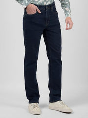 Numero Uno Mens Dark Blue Slim Fit Mid Rise Sustainable Jeans