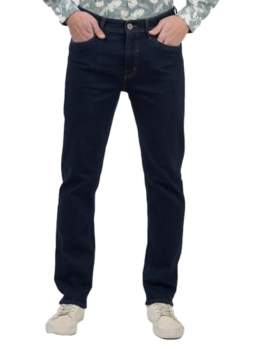 Numero Uno Mens Dark Blue Slim Fit Mid Rise Sustainable Jeans
