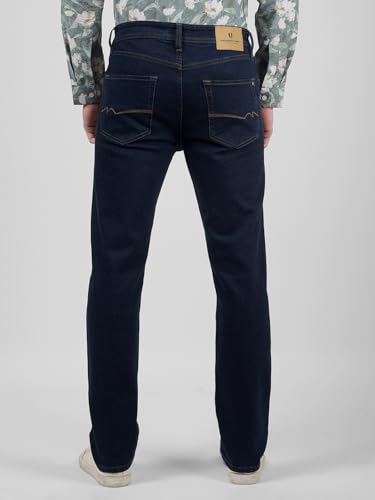 Numero Uno Mens Dark Blue Slim Fit Mid Rise Sustainable Jeans