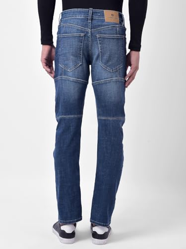 Numero Uno Mens Mid Blue Mid Blue Skinny Fit Low Rise Sustainable Jeans