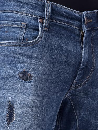 Numero Uno Mens Mid Blue Mid Blue Skinny Fit Low Rise Sustainable Jeans