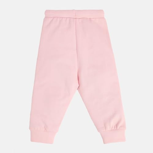 Pink knitted cotton baby joggers for girls, size 2-3 years, from Mini Klub, designed for comfortable sportswear or pajamas.