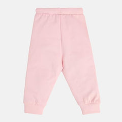 Pink knitted cotton baby joggers for girls, size 2-3 years, from Mini Klub, designed for comfortable sportswear or pajamas.
