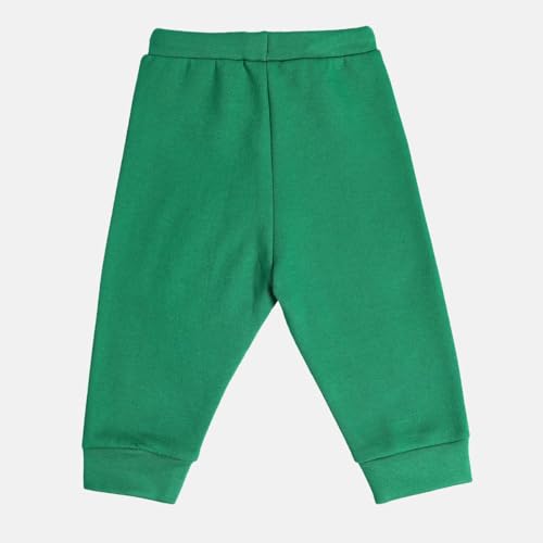 Mini Klub girls' green knitted blended cotton jogger pants for 2-3 years, soft and comfortable sportswear pajama for toddlers.