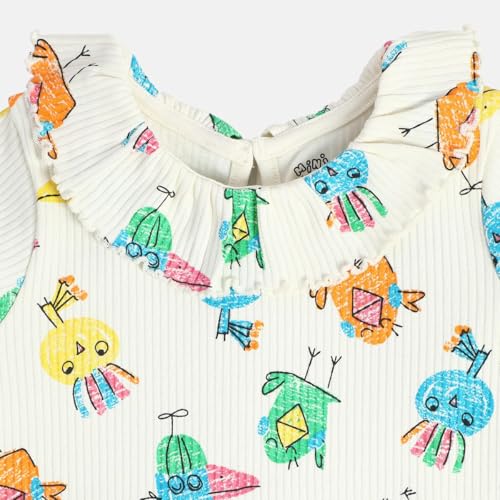 Mini Klub girls' white knitted cotton full-sleeve top for 2-3 years, round neck, soft and comfortable for babies.