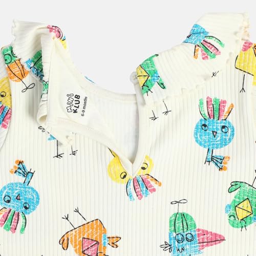 Mini Klub girls' white knitted cotton full-sleeve top in marshmallow color for 2-3 years, round neck, soft and comfortable.