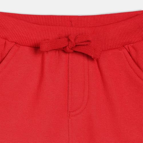 Baby Boys Elasticated Full Length Knitted Blended Cotton Jogger, Pack of 1, Red (2-3Y)