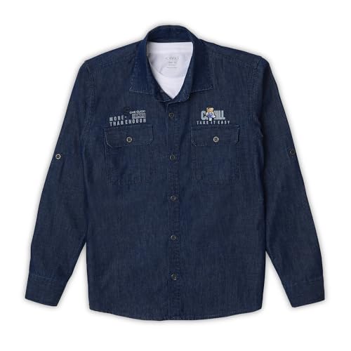 CAVIO Boys Blue Denim Casual Shirt with T-Shirt