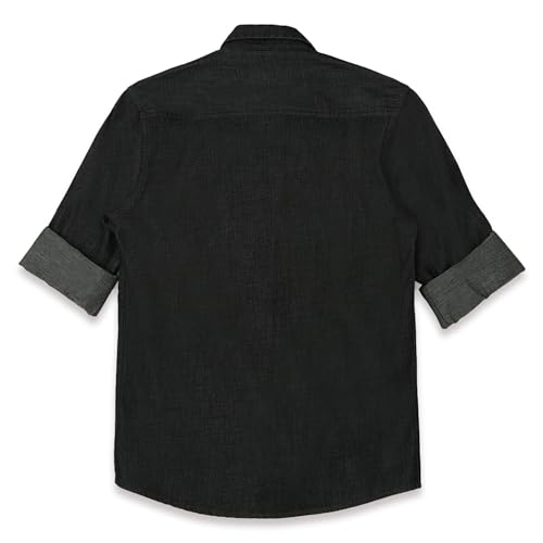 CAVIO Boys Black Denim Casual Shirt with T-Shirt