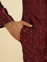 Manyavar Men's Brocade Self Design Kurta Set
