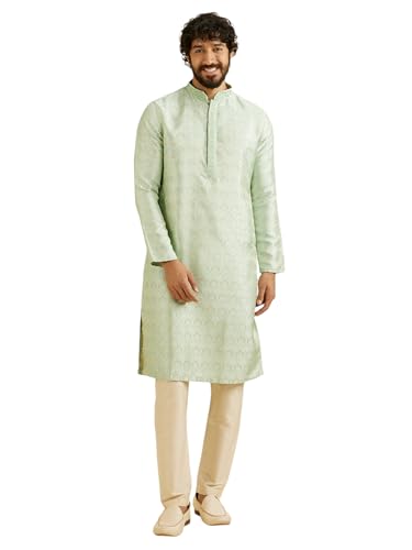 Manyavar Men's Brocade Thread Embroidery Kurta Set